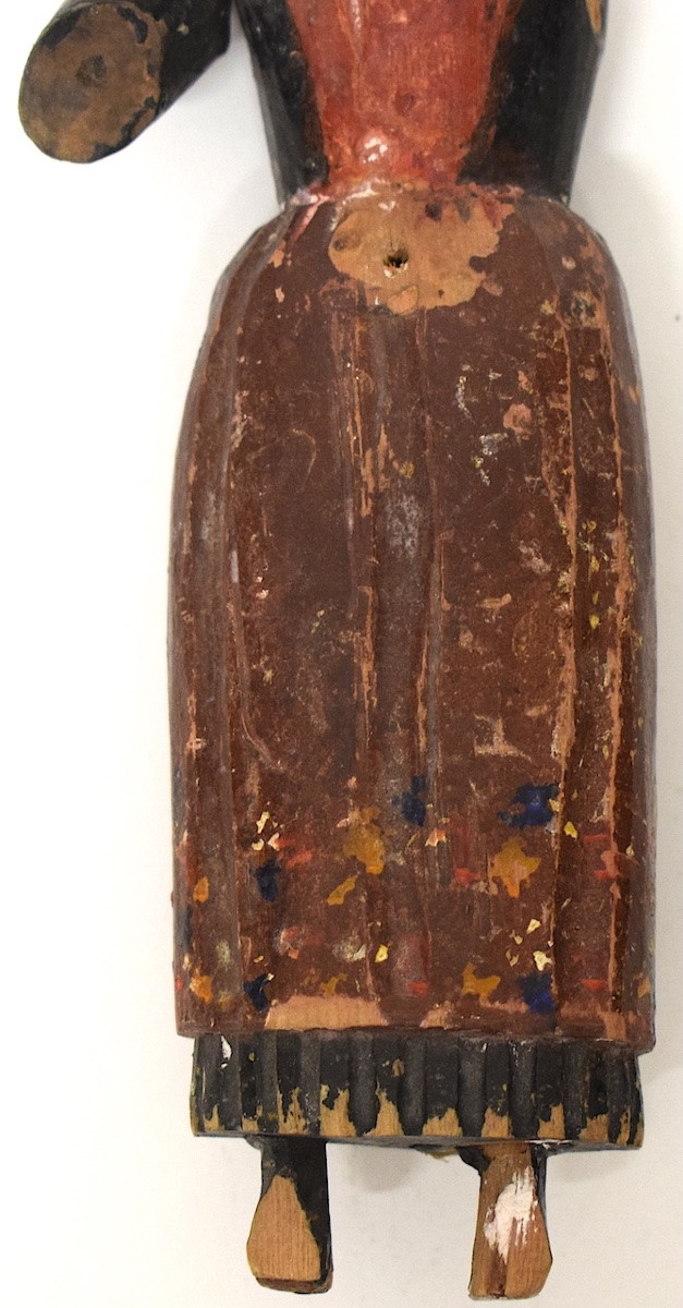 Art Populaire Carved Wooden Woman Painted Polychrome Puppet Doll Ref1116-photo-3