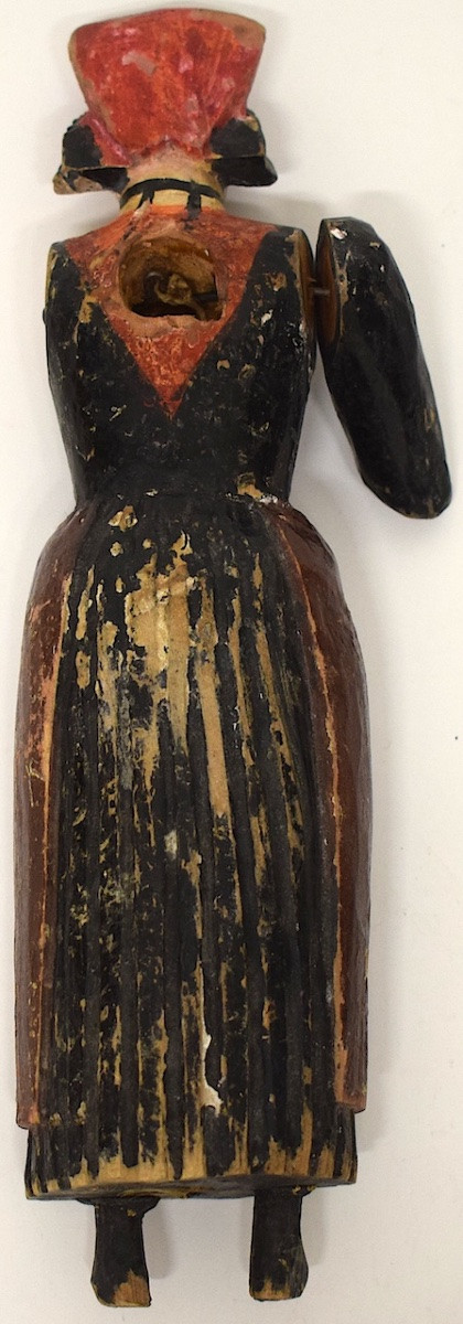 Art Populaire Carved Wooden Woman Painted Polychrome Puppet Doll Ref1116-photo-1