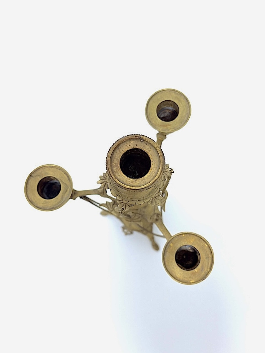 Paire De Cand&eacute;labre ou Chandelier en bronze Napoleon III style N&eacute;oclassique ref1117 -photo-8