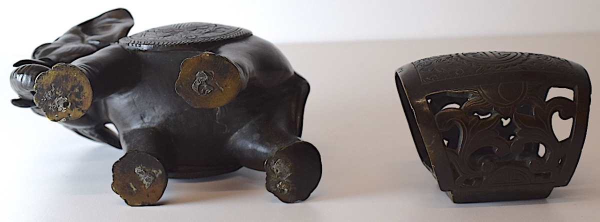 Antique Bronze Elephant Perfume Burner China Orient 19th C Ref1118-photo-5