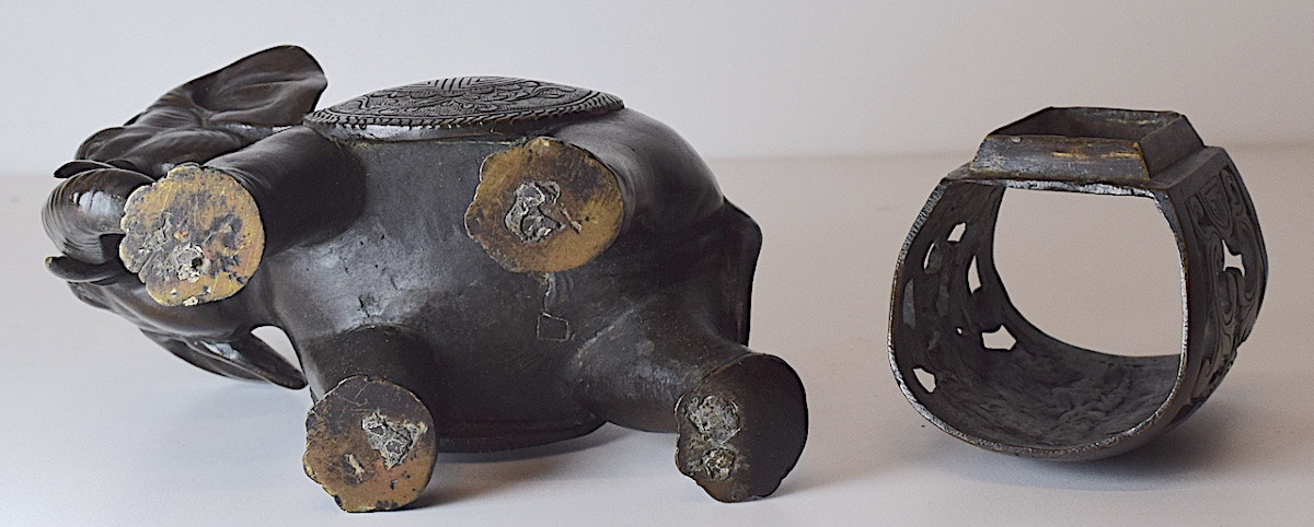 Antique Bronze Elephant Perfume Burner China Orient 19th C Ref1118-photo-7
