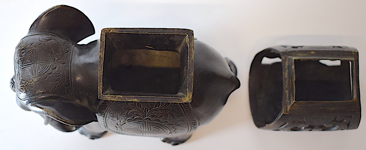 Antique Bronze Elephant Perfume Burner China Orient 19th C Ref1118-photo-8