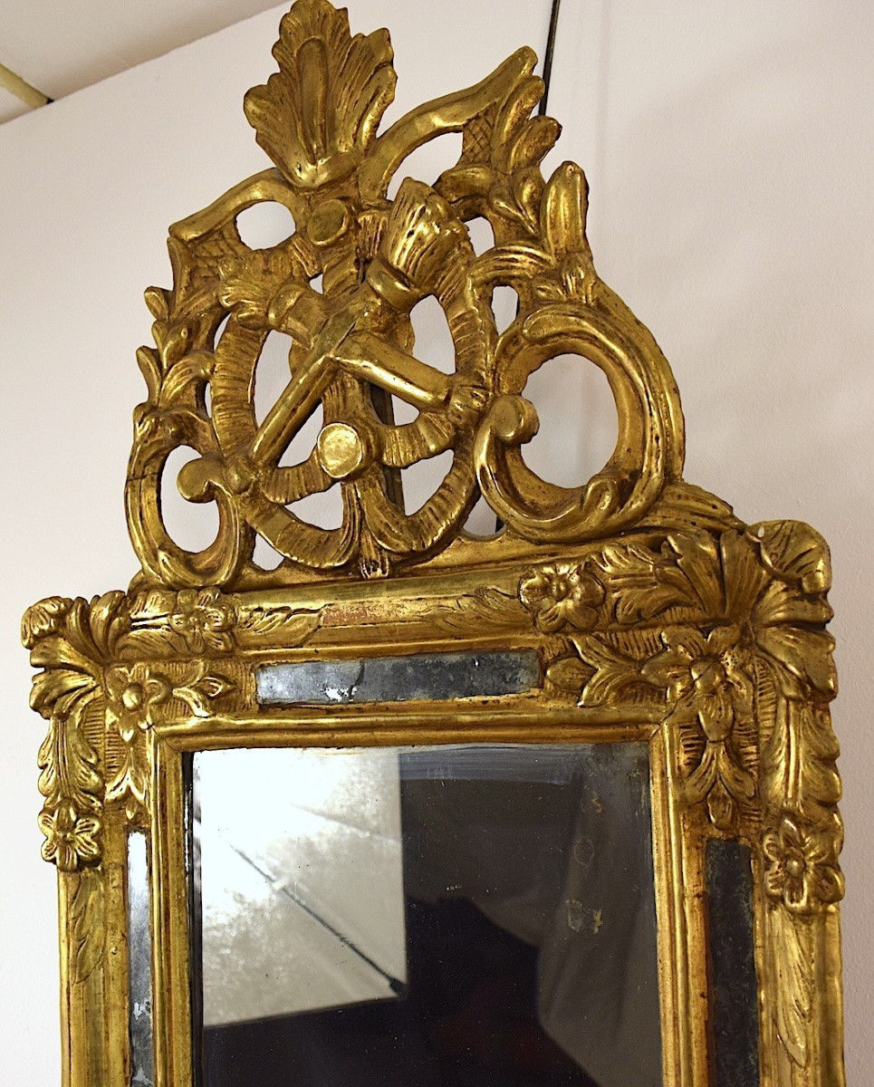 Gilded Wood Mirror Glace Parclose Provence 18 ème Siècle Ref1119-photo-2