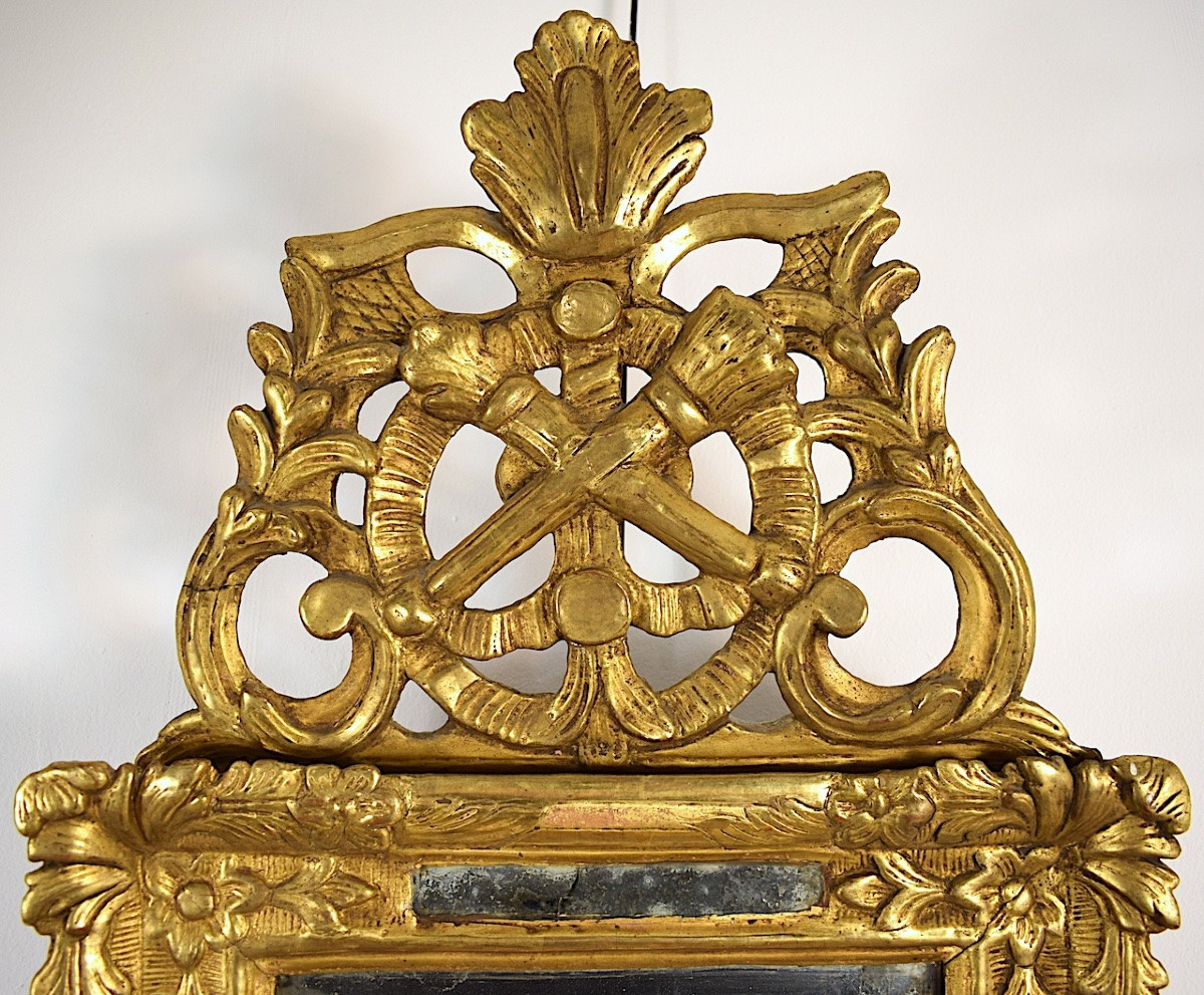 Gilded Wood Mirror Glace Parclose Provence 18 ème Siècle Ref1119-photo-2