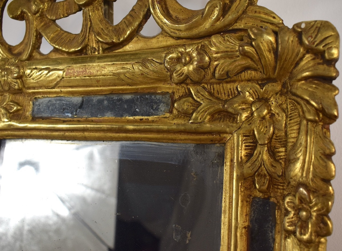 Gilded Wood Mirror Glace Parclose Provence 18 ème Siècle Ref1119-photo-5