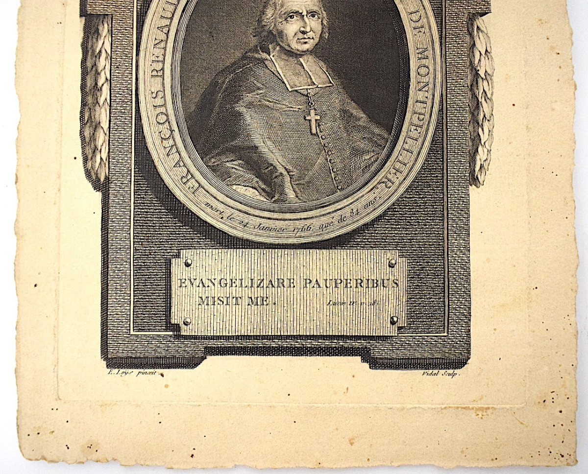 Gravure Portrait de François Renaud de Villeneuve Évêque de Montpellier par Loys refm04 -photo-3