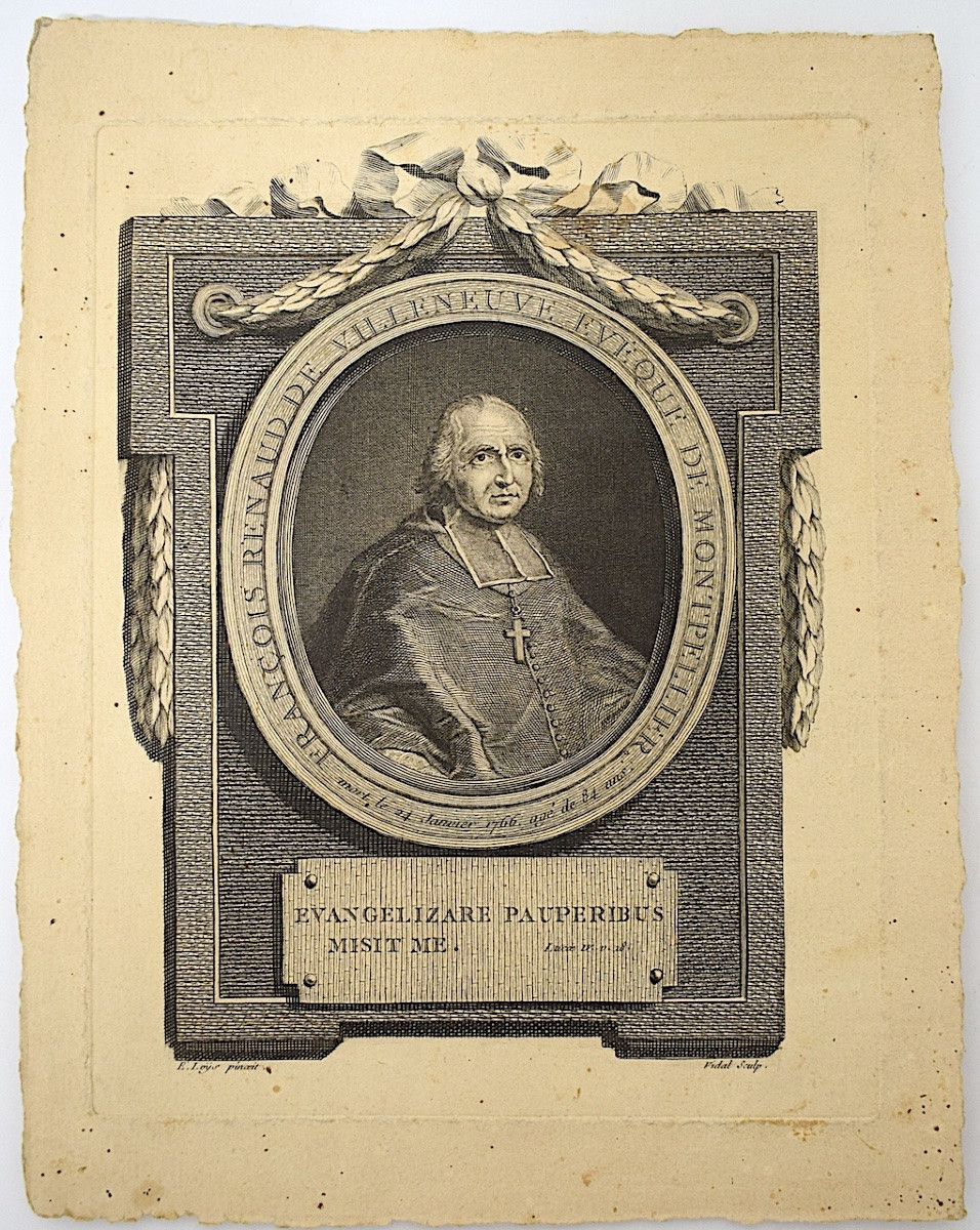 Gravure Portrait de François Renaud de Villeneuve Évêque de Montpellier par Loys refm04 -photo-6