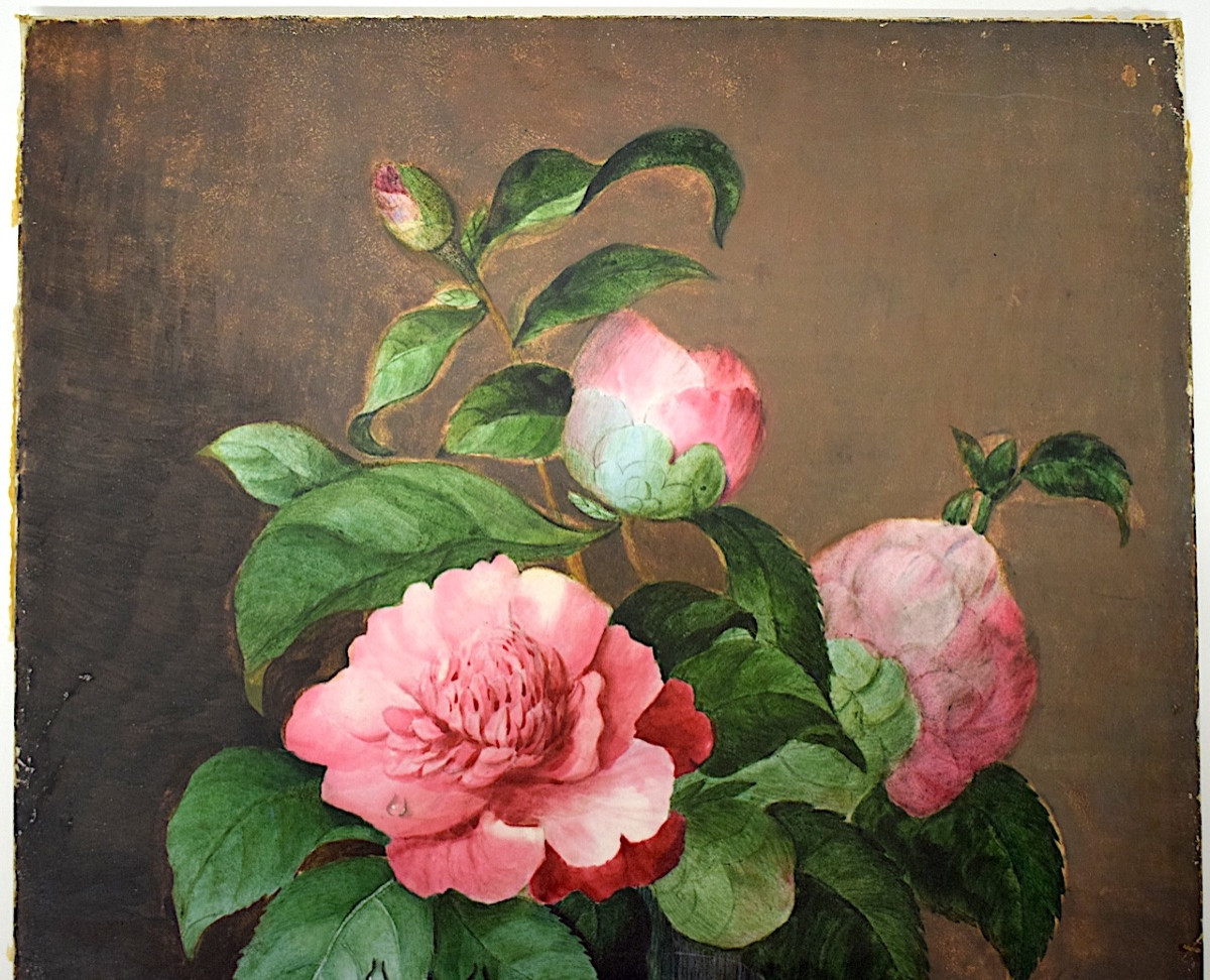 Gouache Lyonnaise School 19th Century Still Life With Flowers Refm07-photo-2