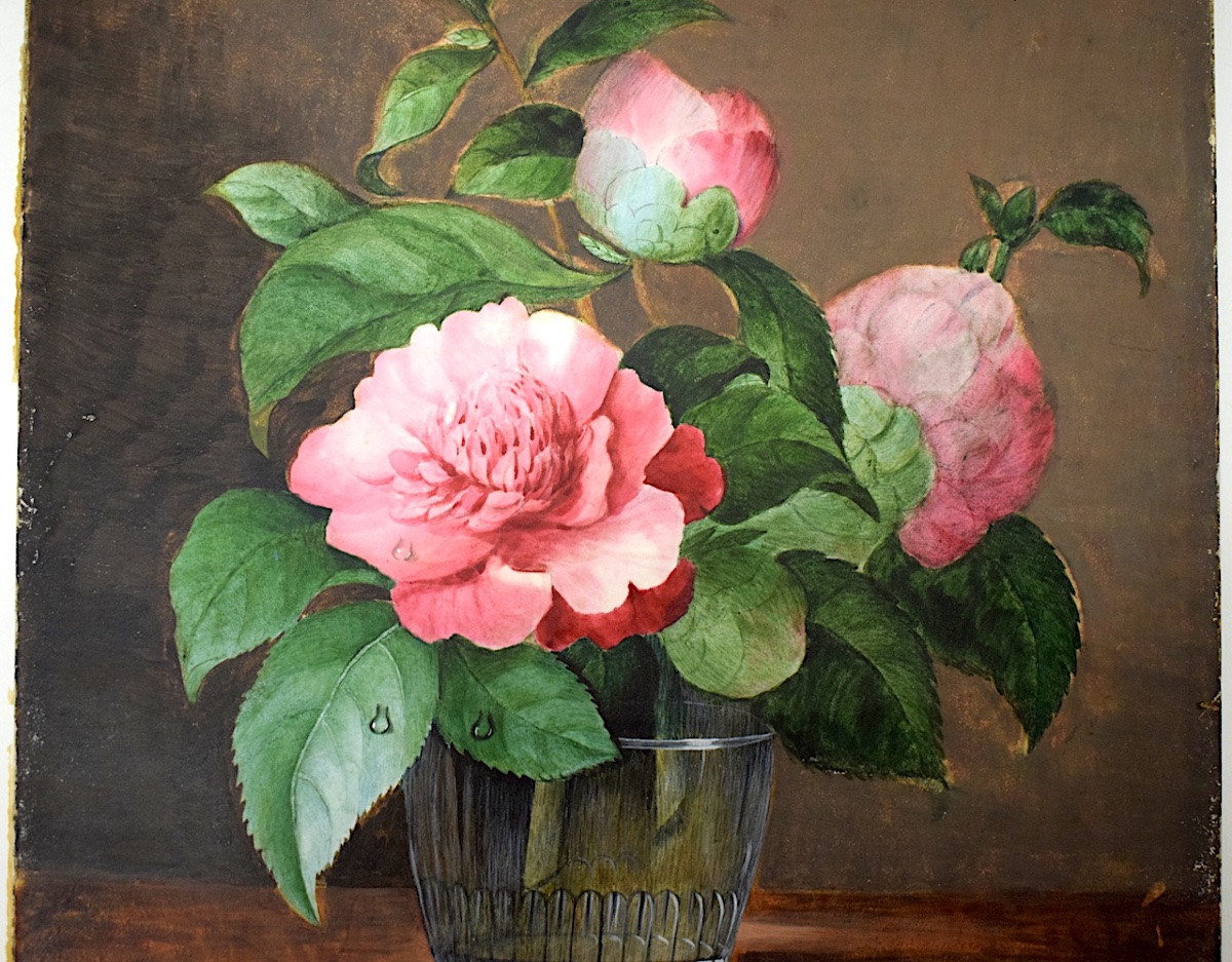 Gouache Lyonnaise School 19th Century Still Life With Flowers Refm07-photo-3