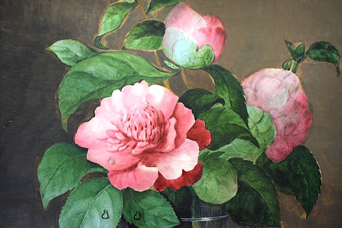 Gouache Lyonnaise School 19th Century Still Life With Flowers Refm07-photo-5