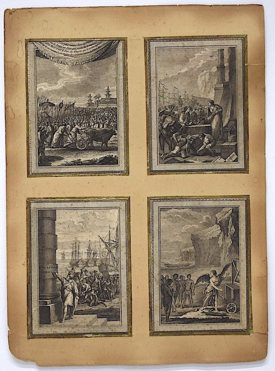  4 Engravings Eisen Histoire Des Indes 18th Century Refm08