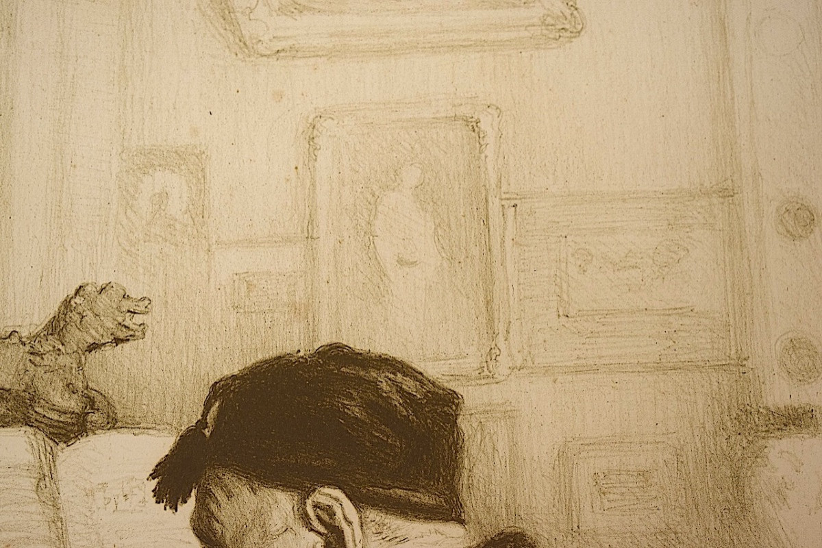 Print By Barian Ambiance Intimiste Le Vieux Bibliophile Livre Bouquiniste 1928 Refm11-photo-1