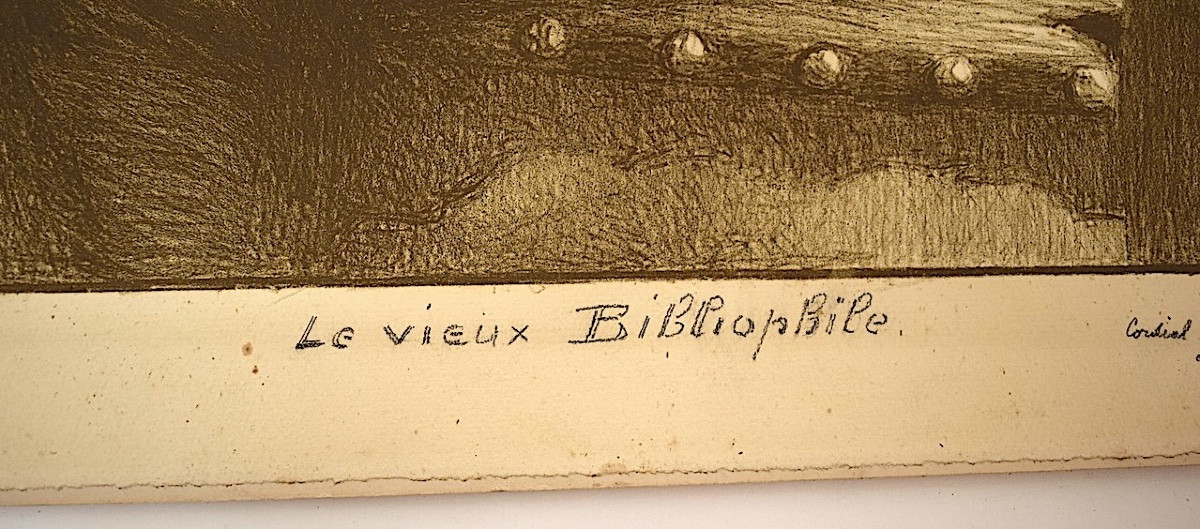Print By Barian Ambiance Intimiste Le Vieux Bibliophile Livre Bouquiniste 1928 Refm11-photo-4