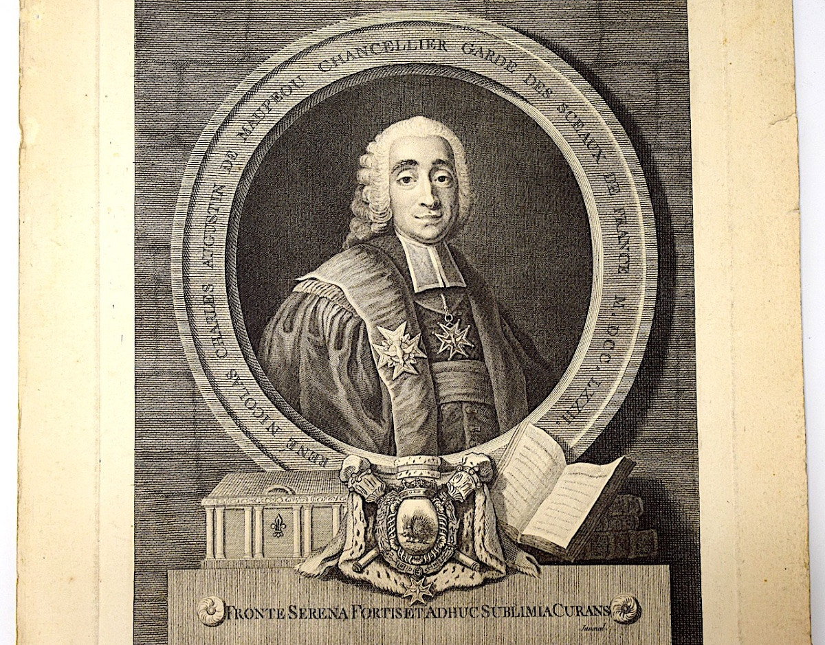 Gravure portrait XVIII &egrave;me de Ren&eacute; Charle de Maupeou  graveur Juvenal refm12-photo-4