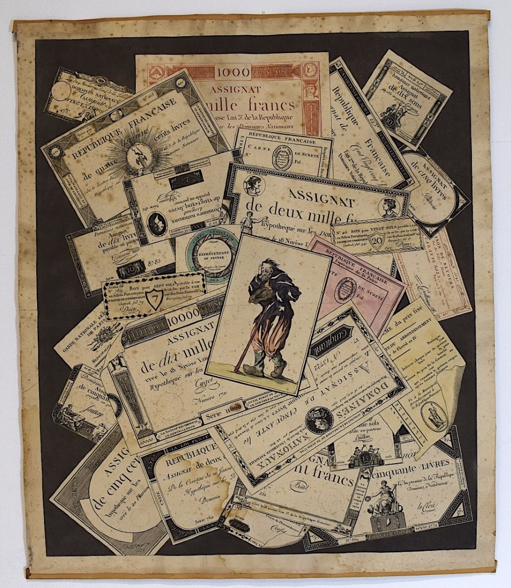 Joseph Hunin Trompe l'Oeil Engraving With French Assignats Currency Revolution Refm14-photo-6