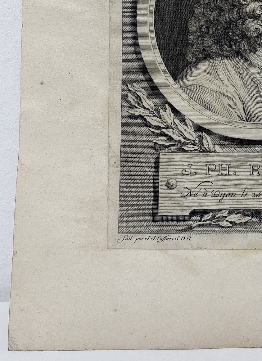 gravure  type Physionotrace Portrait profil Jean Philippe Rameau compositeur  Refm15-photo-4