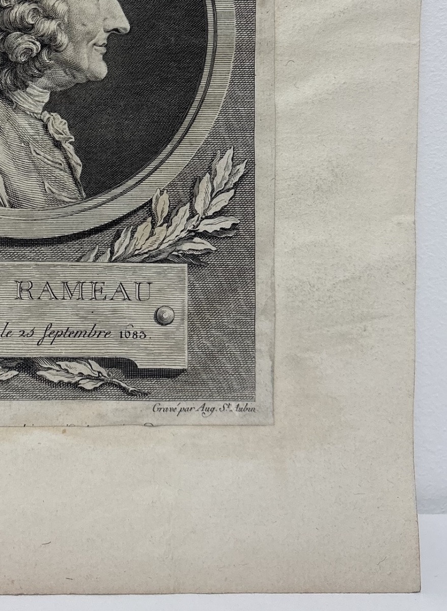 gravure  type Physionotrace Portrait profil Jean Philippe Rameau compositeur  Refm15-photo-1