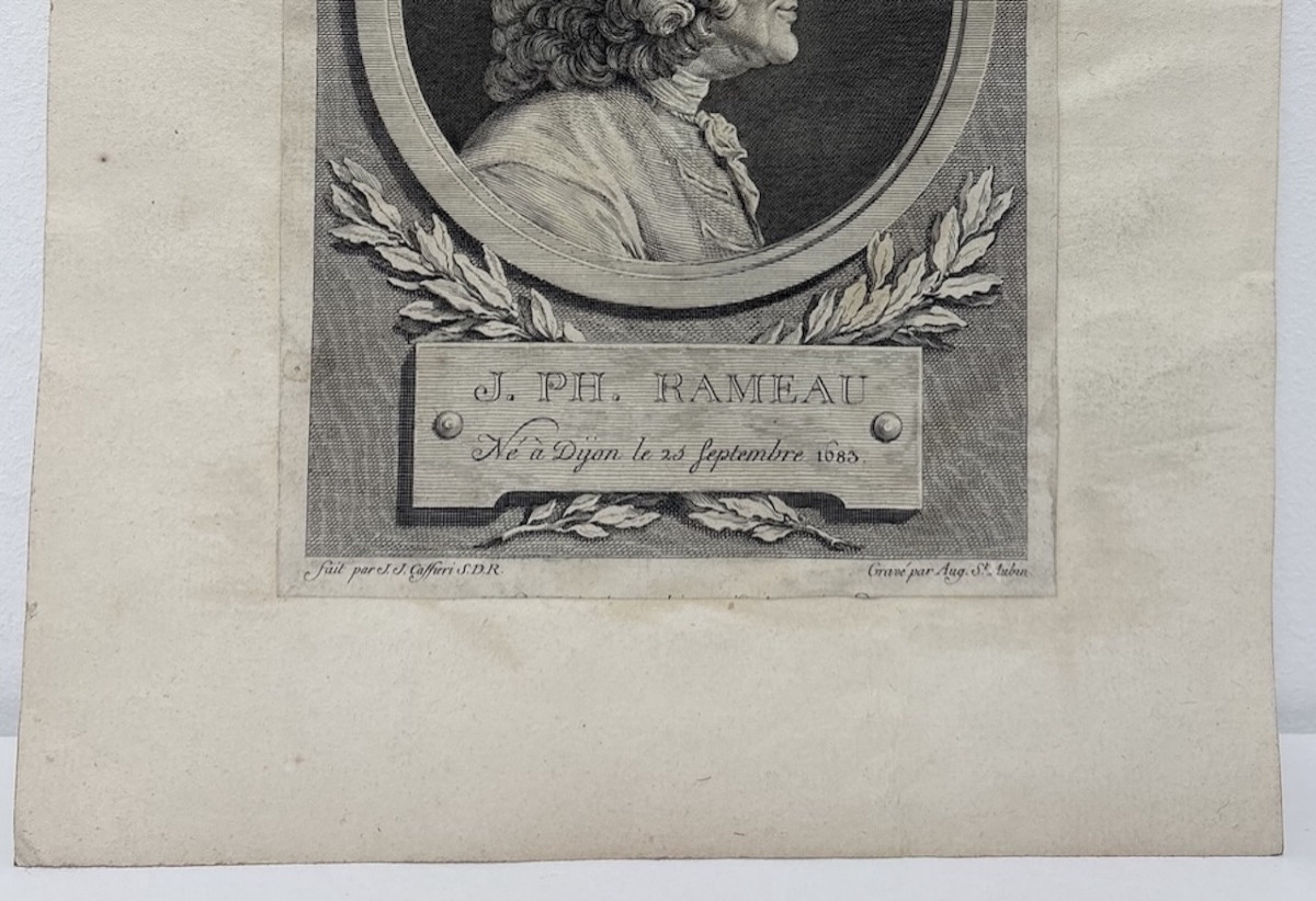 gravure  type Physionotrace Portrait profil Jean Philippe Rameau compositeur  Refm15-photo-3