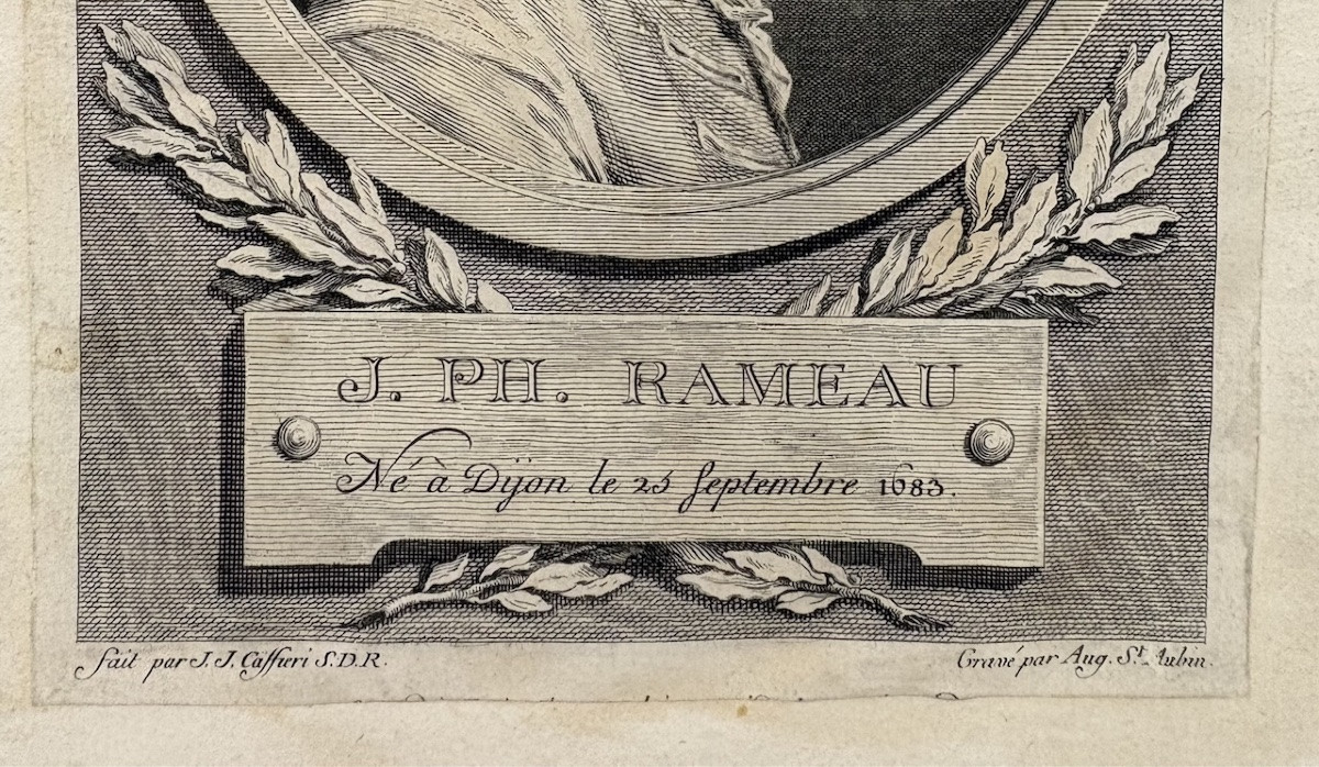 gravure  type Physionotrace Portrait profil Jean Philippe Rameau compositeur  Refm15-photo-6