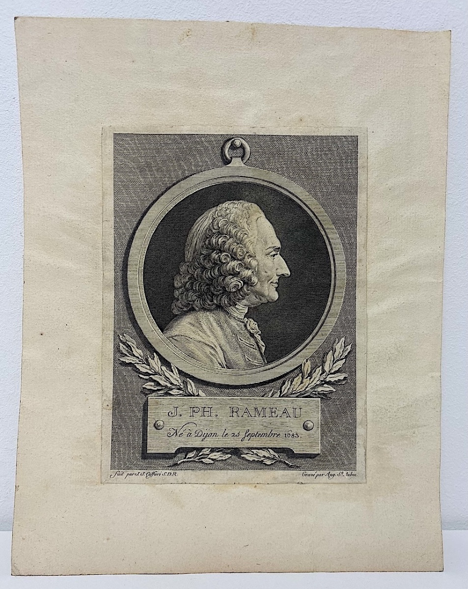gravure  type Physionotrace Portrait profil Jean Philippe Rameau compositeur  Refm15
