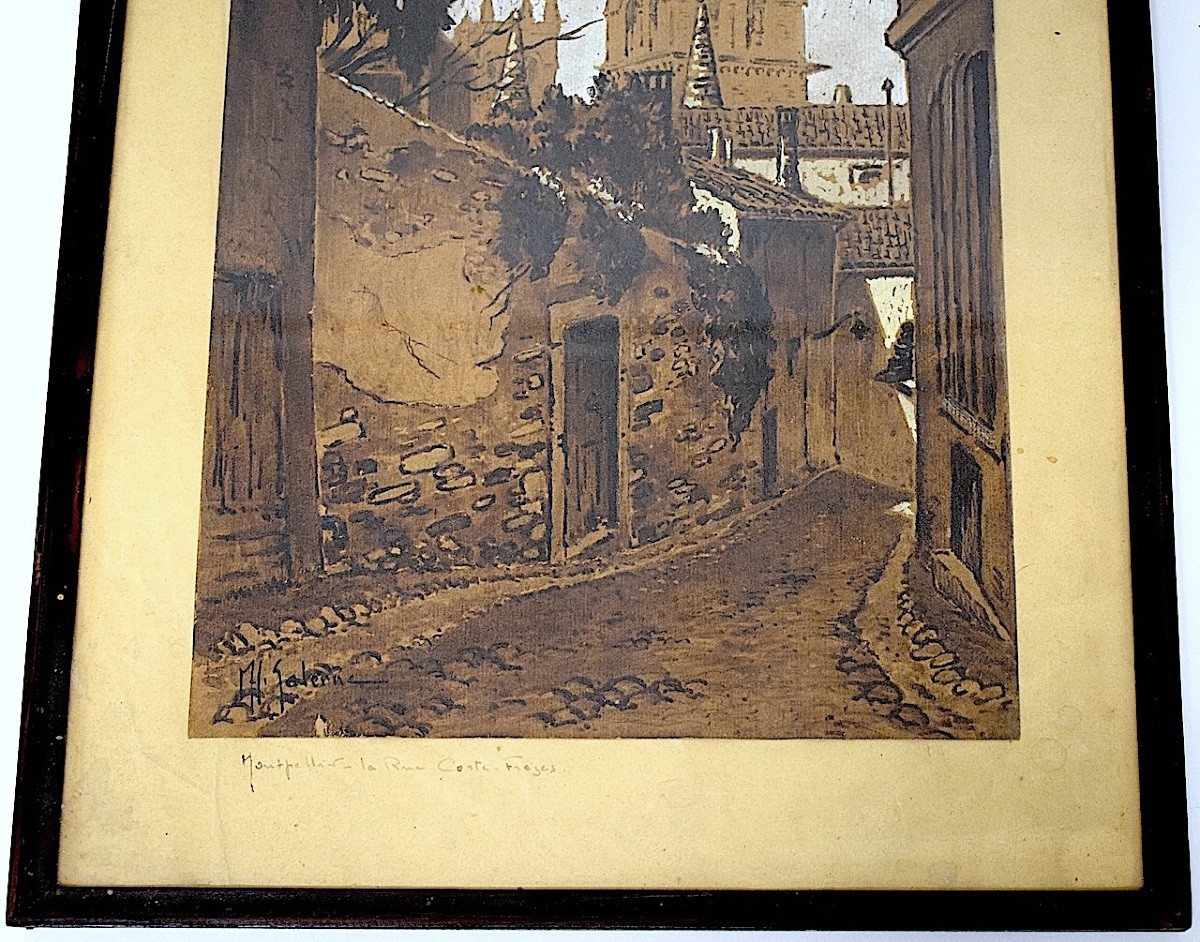 Watercolor Drawing Rue Coste Fregé In Montpellier Hérault Signature To Be Identified Refm16-photo-4
