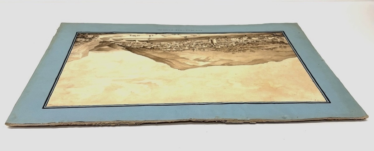 Drawing Wash Watercolor View Of The Town Of Anduze In 1816 Gard Gardon Signed Refm17-photo-5