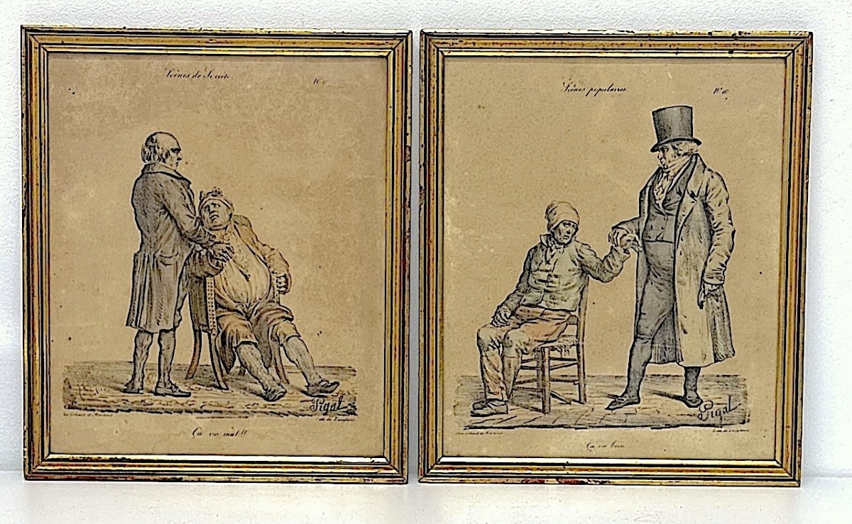 Pigal  Estampes Humoristique Vers 1840 Médecine médecin  Sciences  caricature Refm18-photo-8