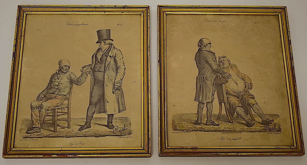 Pigal  Estampes Humoristique Vers 1840 Médecine médecin  Sciences  caricature Refm18