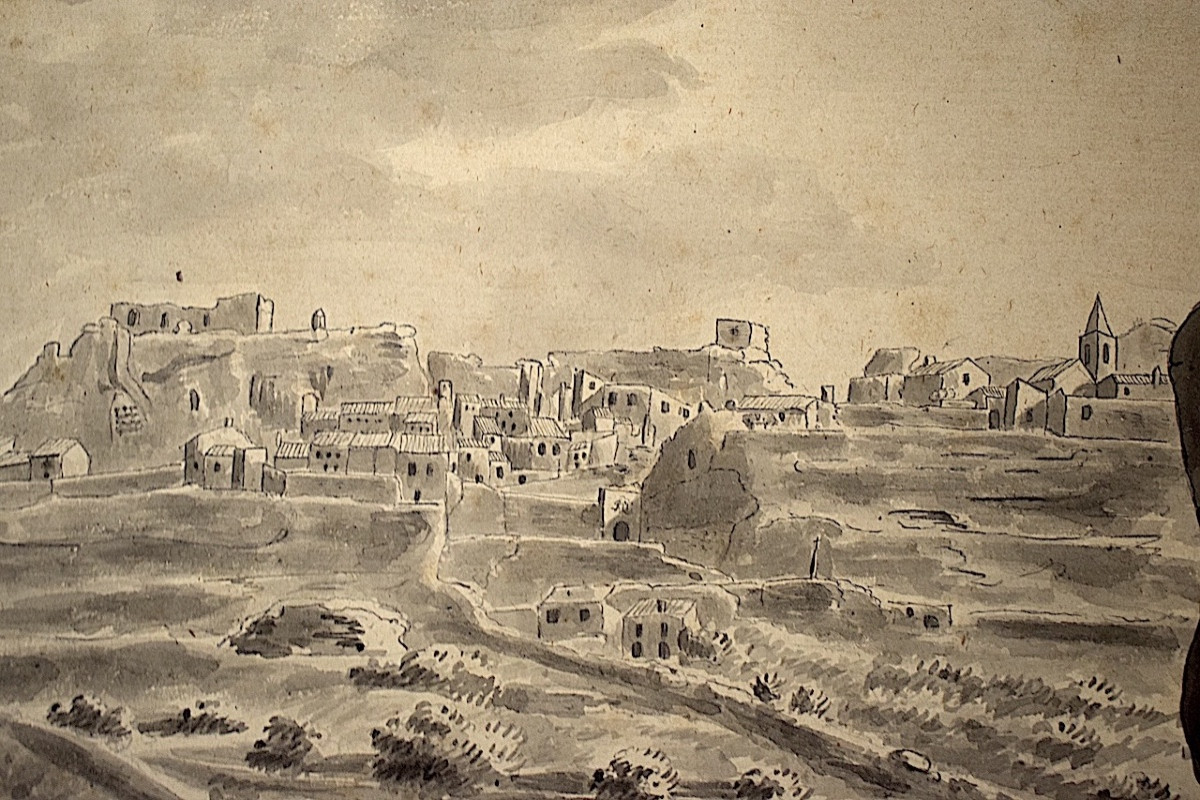 Attribué à Pierre Revoil Dessin lavis Village Baux de Provence en 1824 Alpilles refm19-photo-2