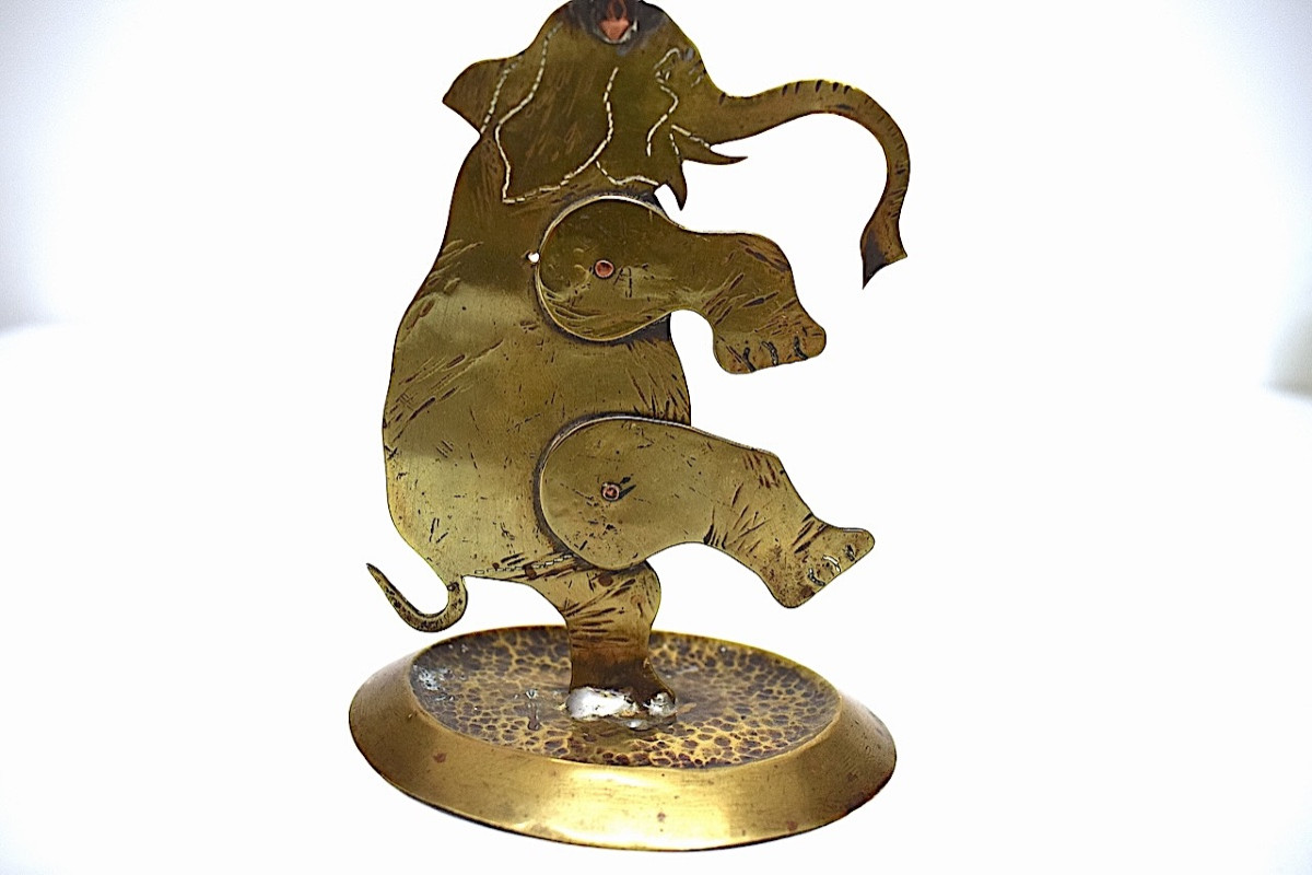 Candlestick Elephant Art Popular Military Trench Work Poilus War 1914 1918 Ref1126-photo-5