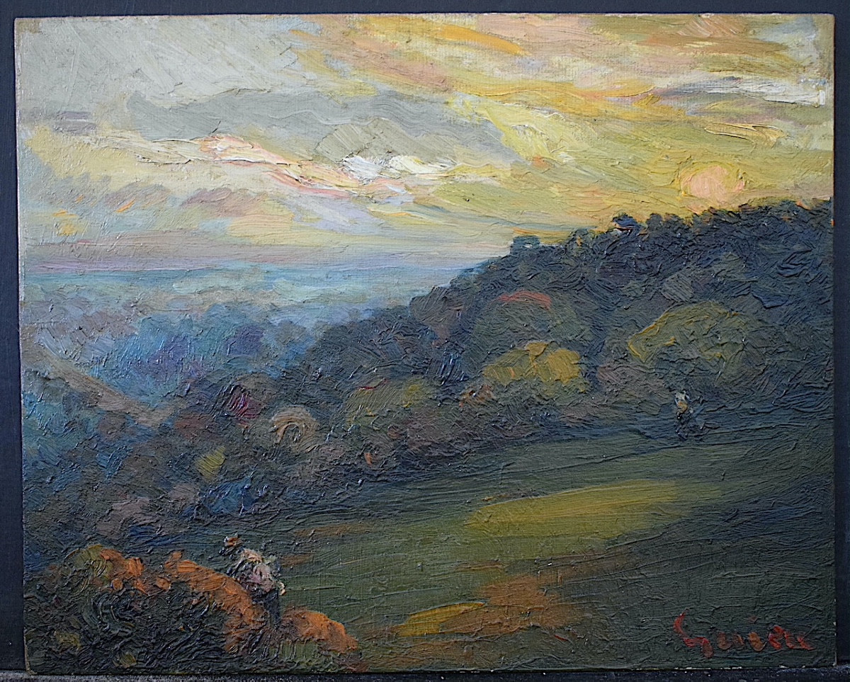 Crozant School   Ipressionniste  Early  Signed Guieu Sunset At Brives Corrèze Rt1454