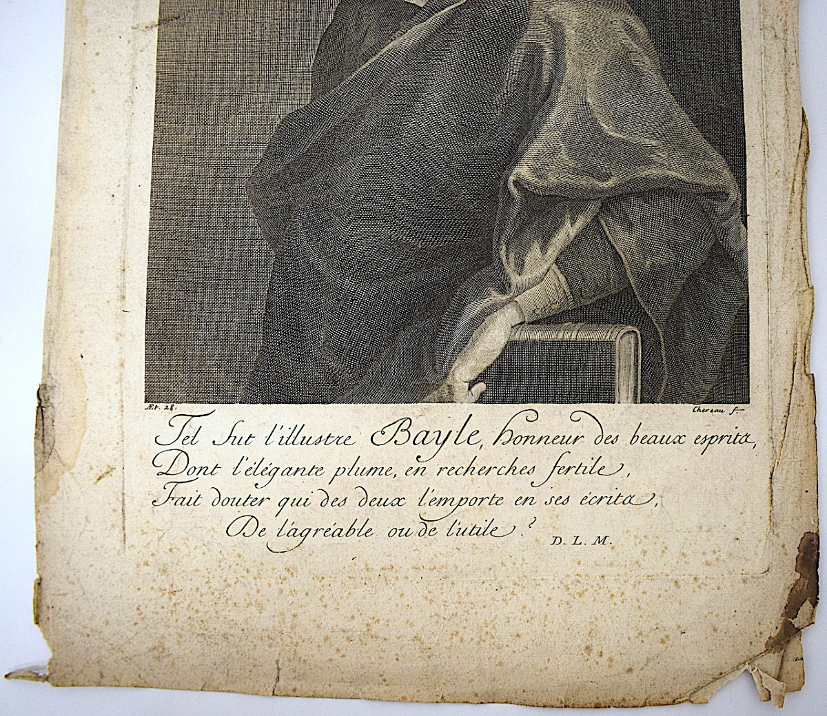 Engraving Protestant Philosopher Bayle At 28 By François Chereau Refm21-photo-1