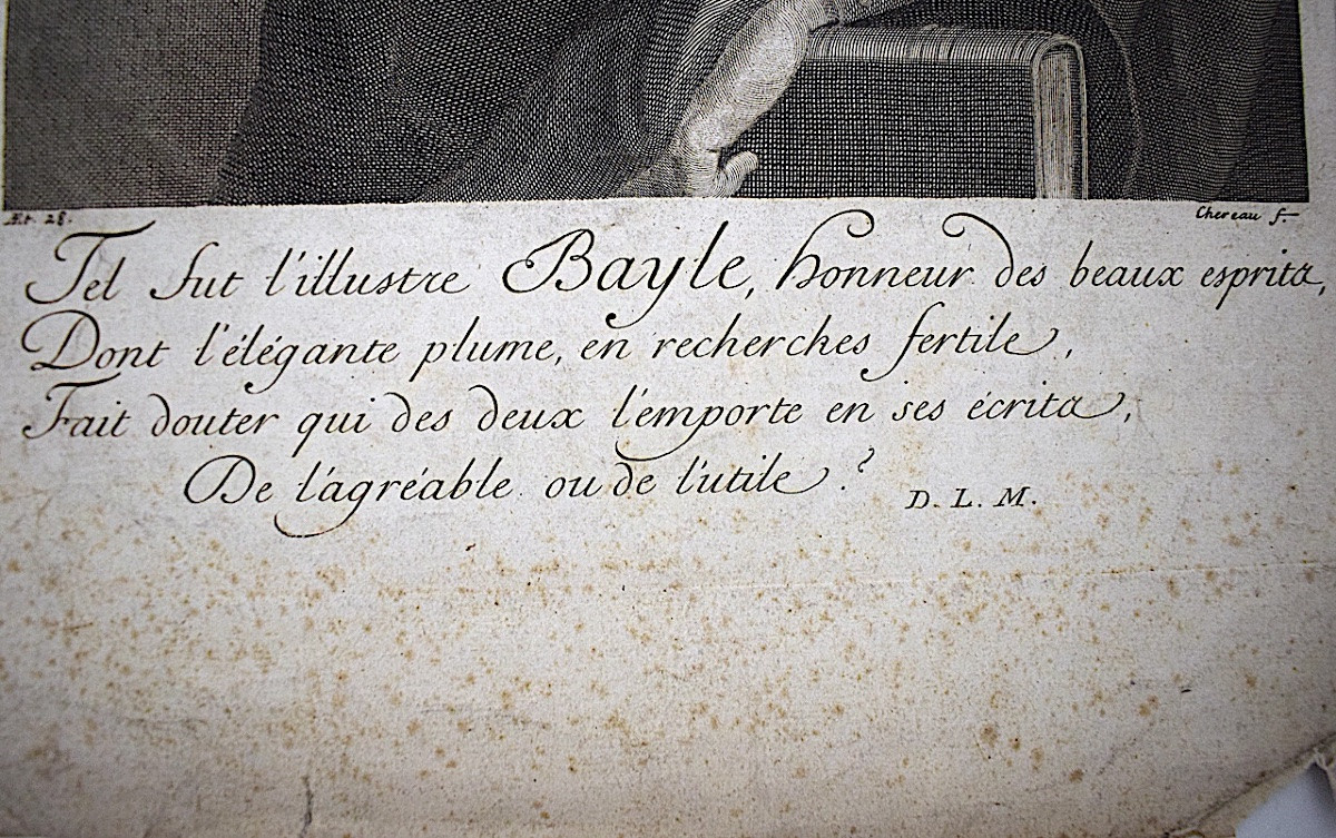 Engraving Protestant Philosopher Bayle At 28 By François Chereau Refm21-photo-2