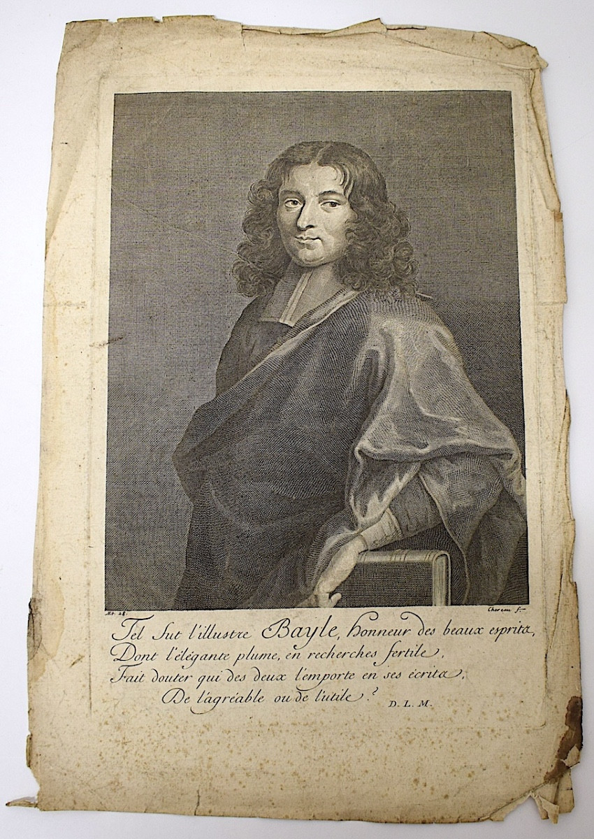 Engraving Protestant Philosopher Bayle At 28 By François Chereau Refm21