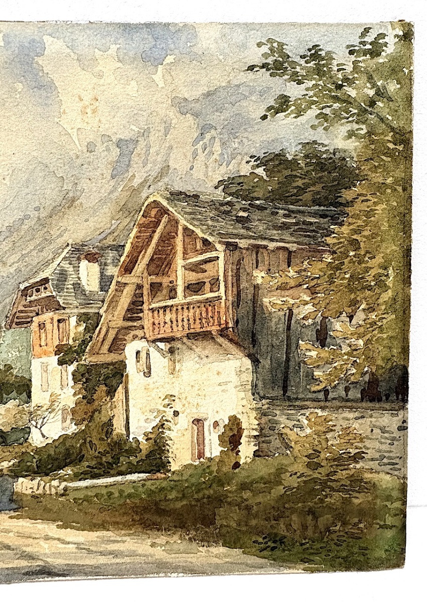 Aquarelle  attribué à Guigou Chalets Alpes de Haute Provence  Alpilles refm26-photo-3