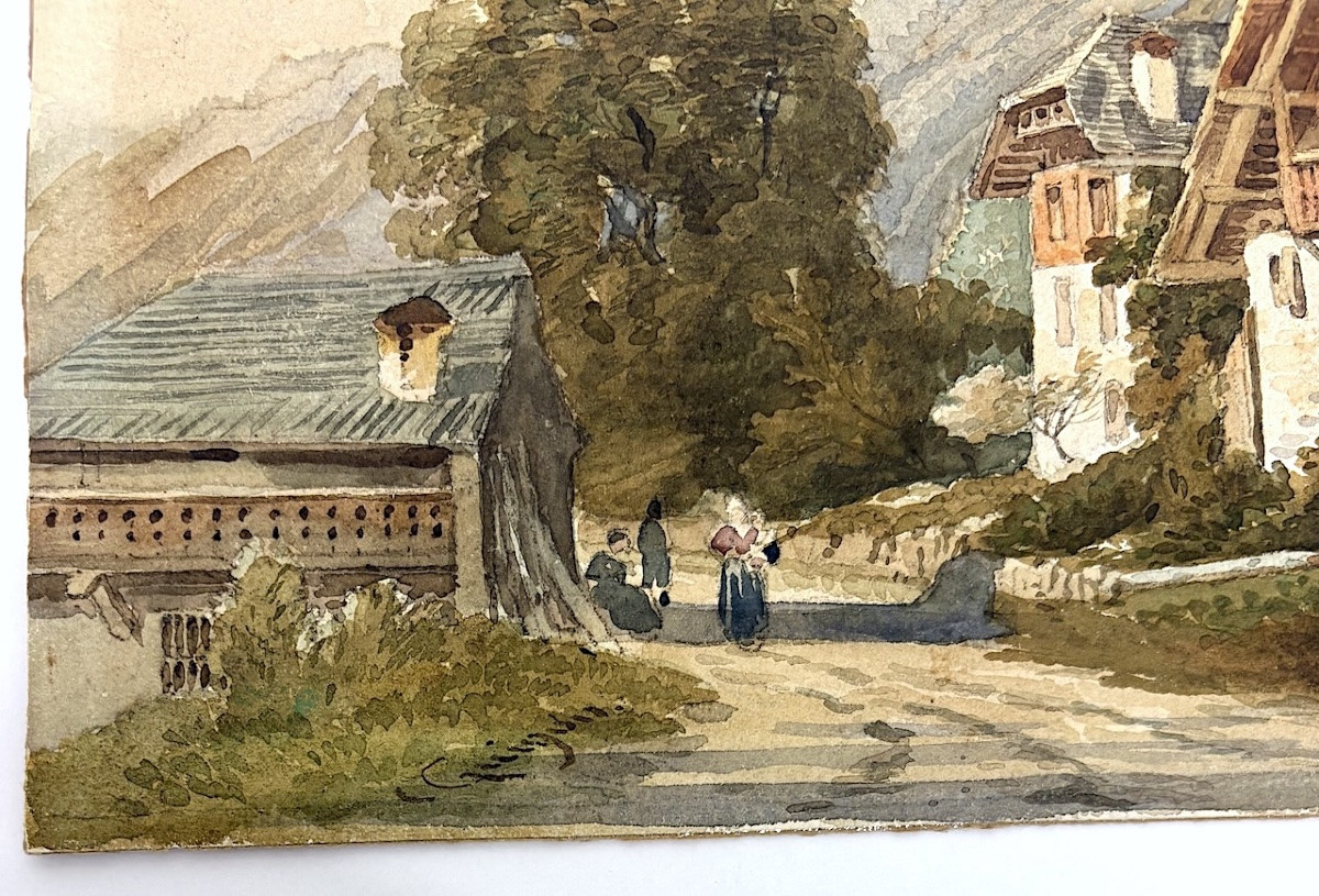 Aquarelle  attribué à Guigou Chalets Alpes de Haute Provence  Alpilles refm26-photo-1