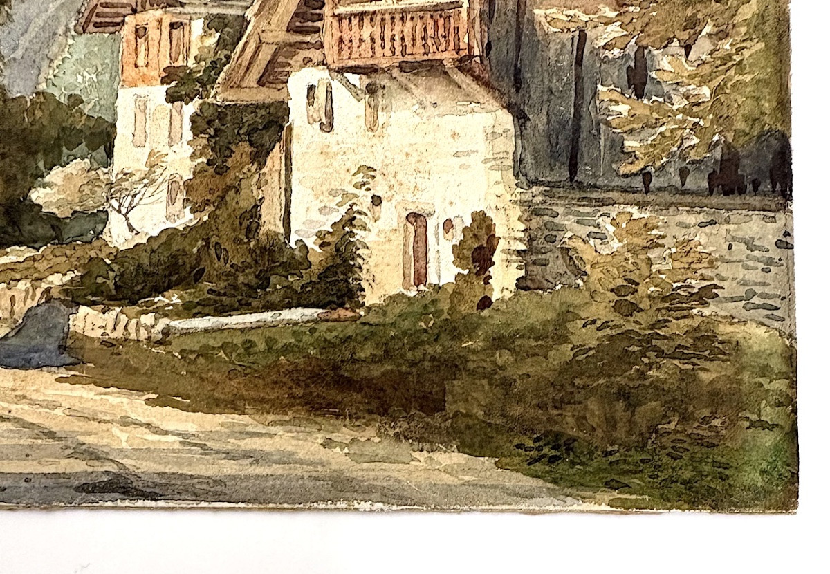 Aquarelle  attribué à Guigou Chalets Alpes de Haute Provence  Alpilles refm26-photo-3