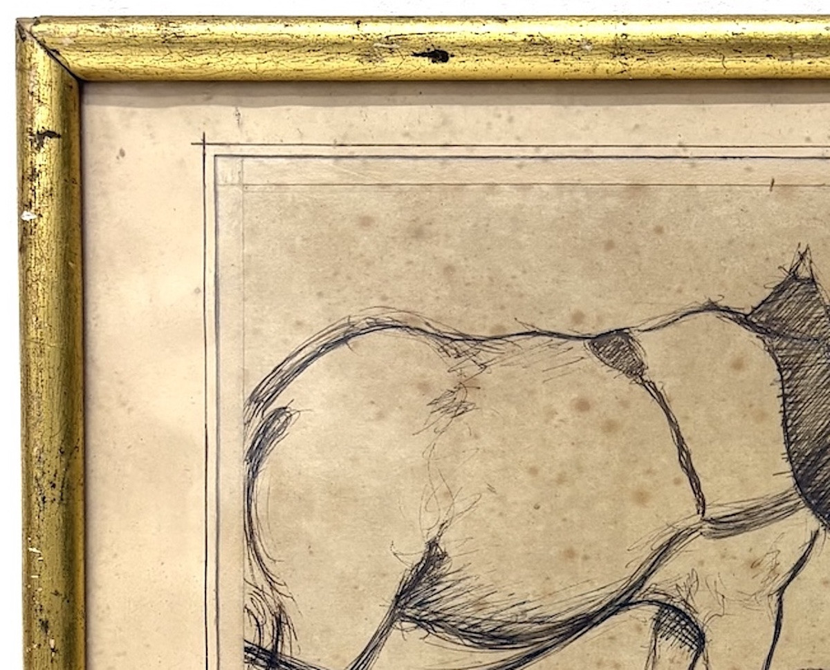 Sign&eacute; Leopold dessin &eacute;tudes cheval et personnages Maroc orientaliste REFm28-photo-4