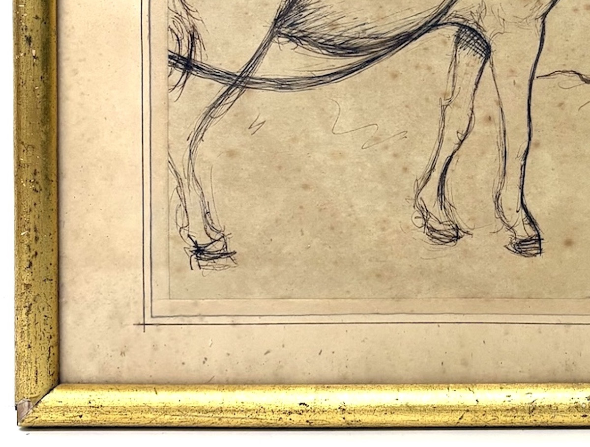Sign&eacute; Leopold dessin &eacute;tudes cheval et personnages Maroc orientaliste REFm28-photo-2