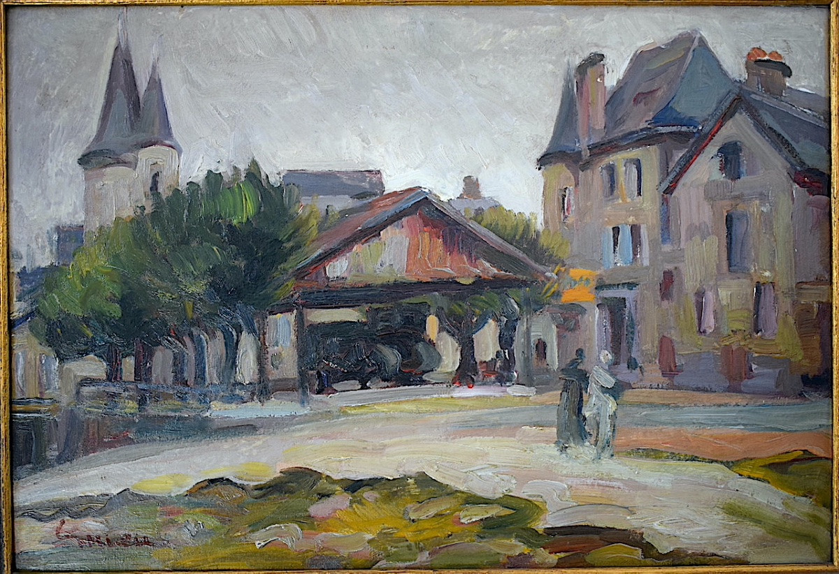 Impressionist Crozant School XXth Century Signed Guieu Place Du Vieux Marché Brive Corrèze Rt1455-photo-2
