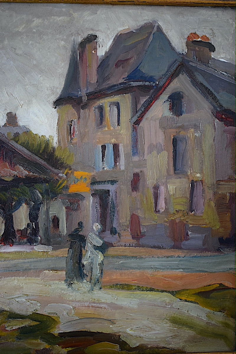 Impressionist Crozant School XXth Century Signed Guieu Place Du Vieux Marché Brive Corrèze Rt1455-photo-3