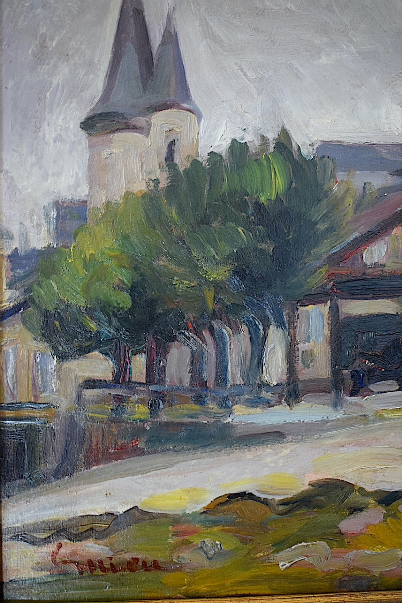 Impressionist Crozant School XXth Century Signed Guieu Place Du Vieux Marché Brive Corrèze Rt1455-photo-1