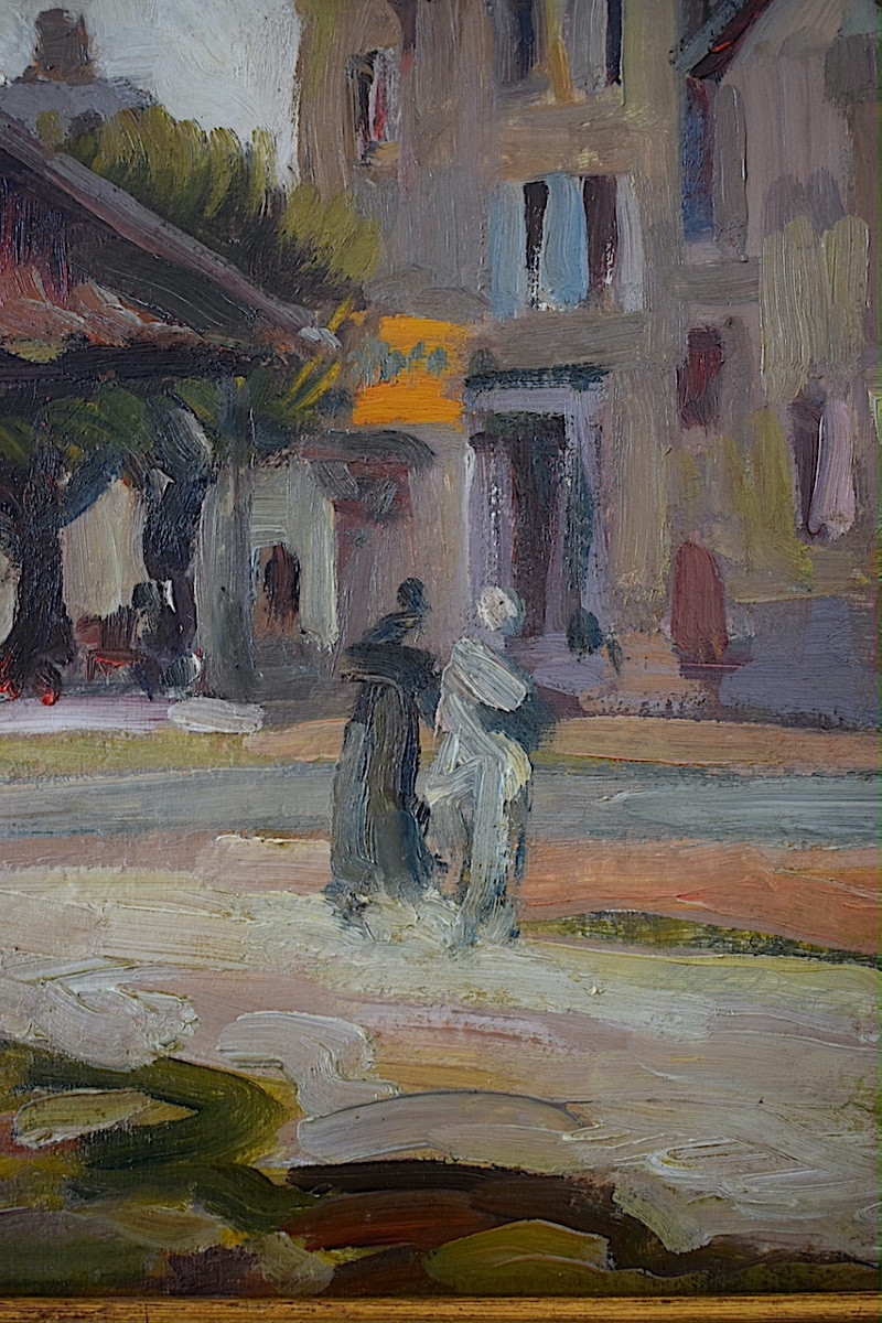 Impressionist Crozant School XXth Century Signed Guieu Place Du Vieux Marché Brive Corrèze Rt1455-photo-4