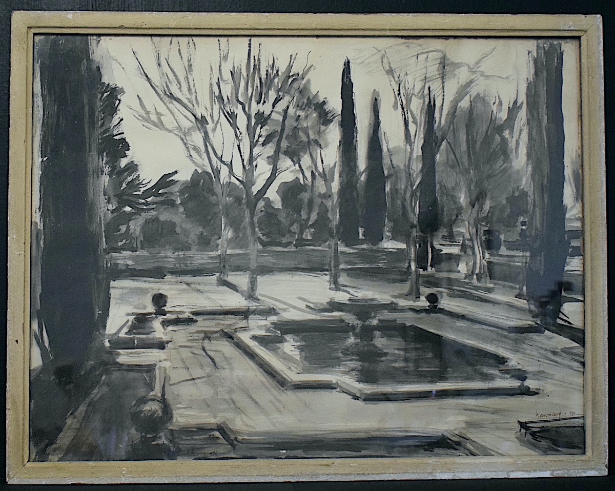 PAUL HANNAUX dessin lavis encre signé daté 1941 XX ème RT1457