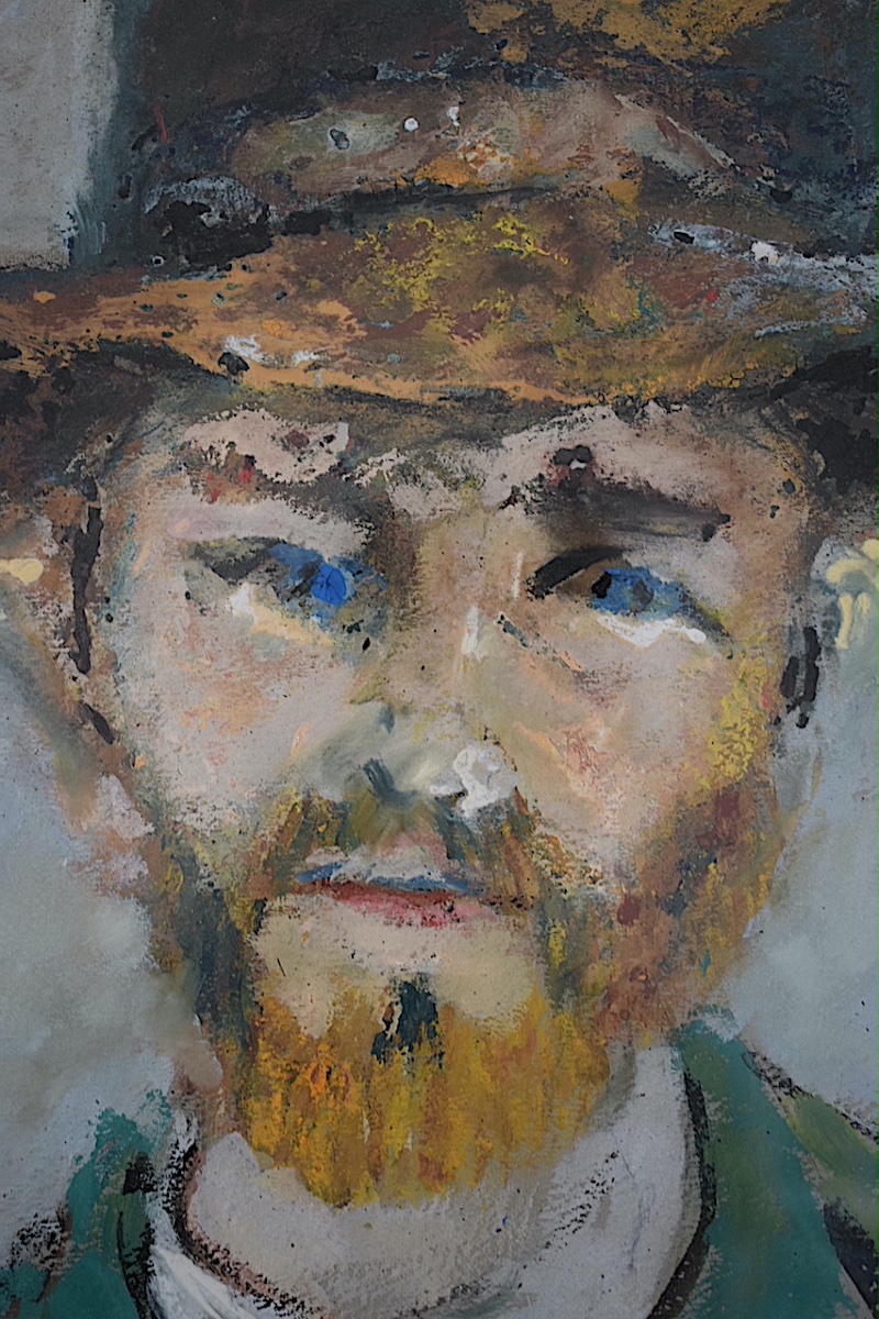 Portrait d'homme au chapeau signé à identifier XX ème expressionniste RT1458-photo-4