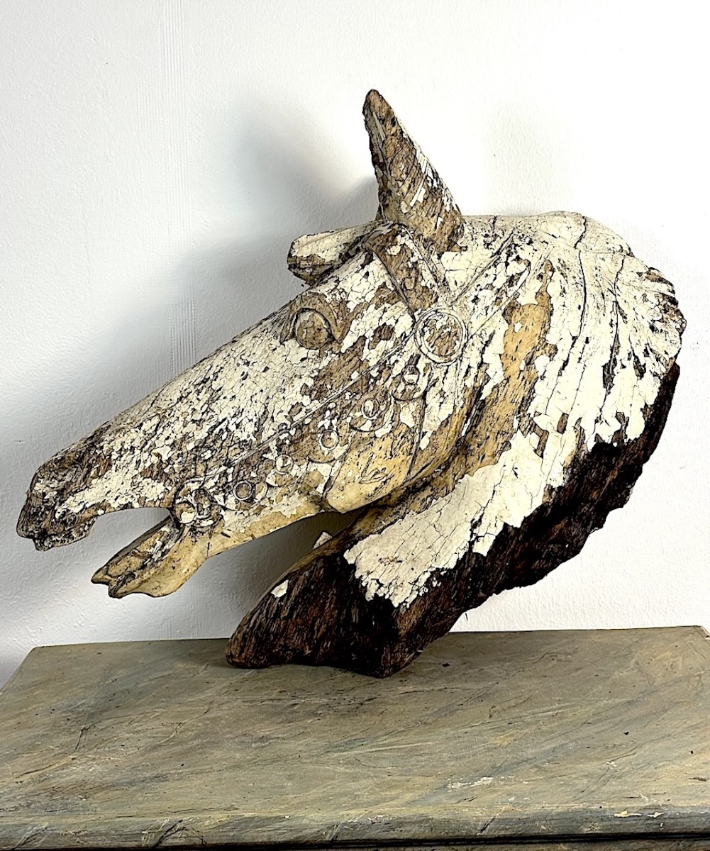 Carved Wood Carousel Horse Head Popular Fairground Art 19th Or 20th Century Ref1129