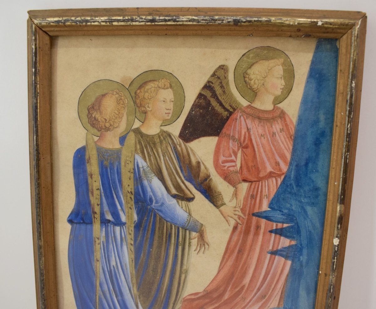 Paul Delaroche Aquarelle Anges d'aprés Fra Angelico Florence Italie  Refm29-photo-4