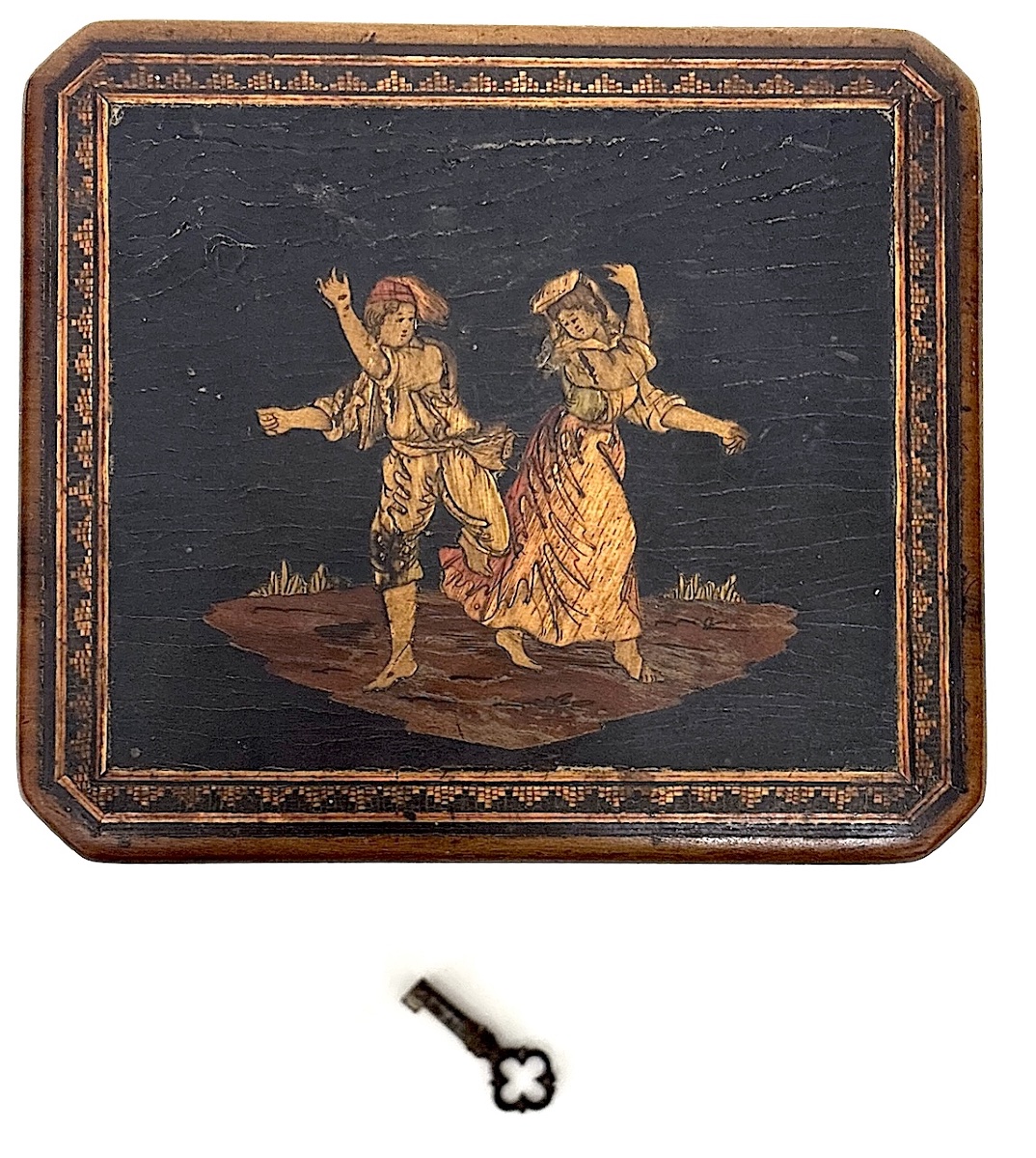 Boite Marqueterie Sorrento Paille et de bois Italie Sorrente Ref1130-photo-2