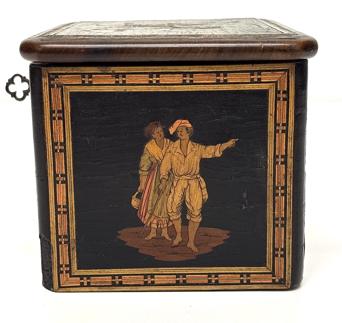 Boite Marqueterie Sorrento Paille et de bois Italie Sorrente Ref1130-photo-4