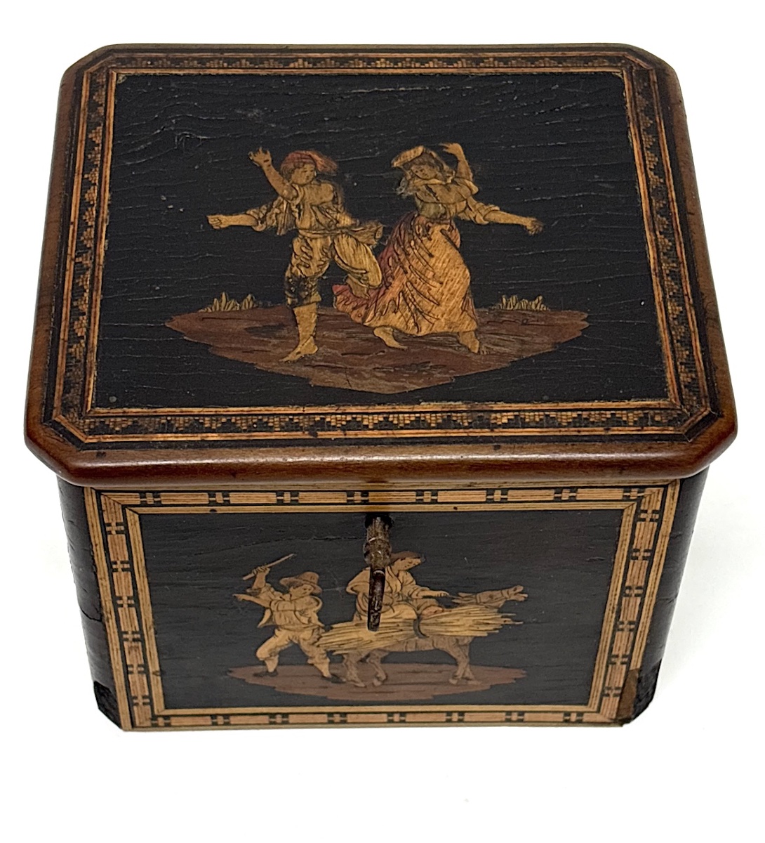 Boite Marqueterie Sorrento Paille et de bois Italie Sorrente Ref1130